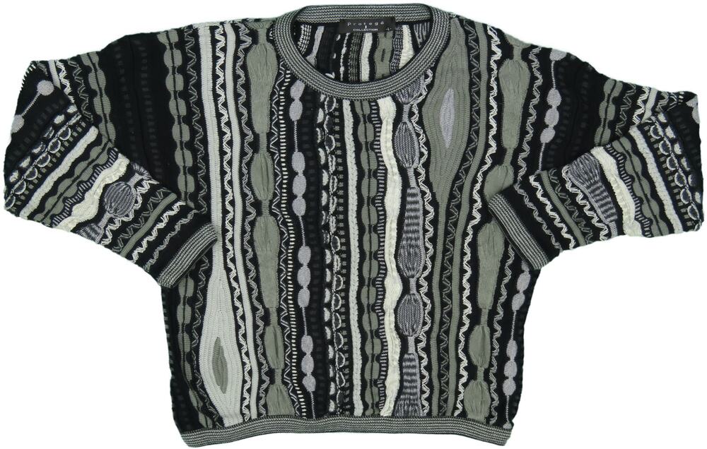 Protege Mercerized 3D Knit Hip Hop Kanye Biggie Cosby Coogi Style Sweater